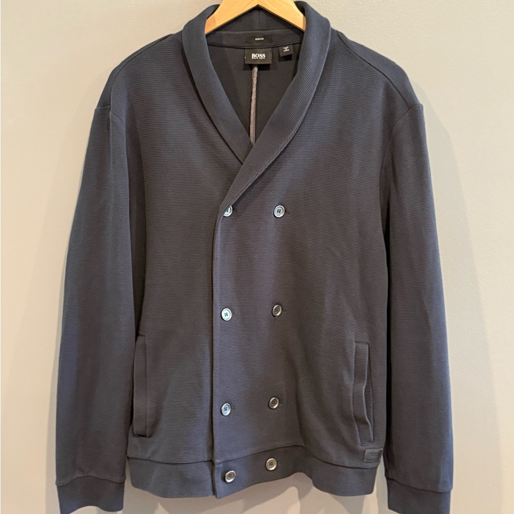 *GENTLY WORN* Men's XL Hugo Boss Double Breasted Slim Fit Button-Up Cardigan